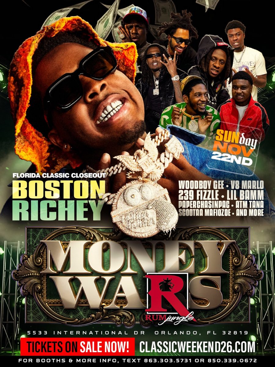 Boston Richey Money Wars flyer — Sunday, November 22