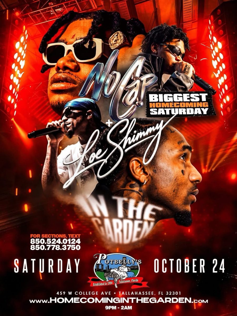 No Cap and Loe Shimmy live in the Garden official flyer — Saturday, October 24.