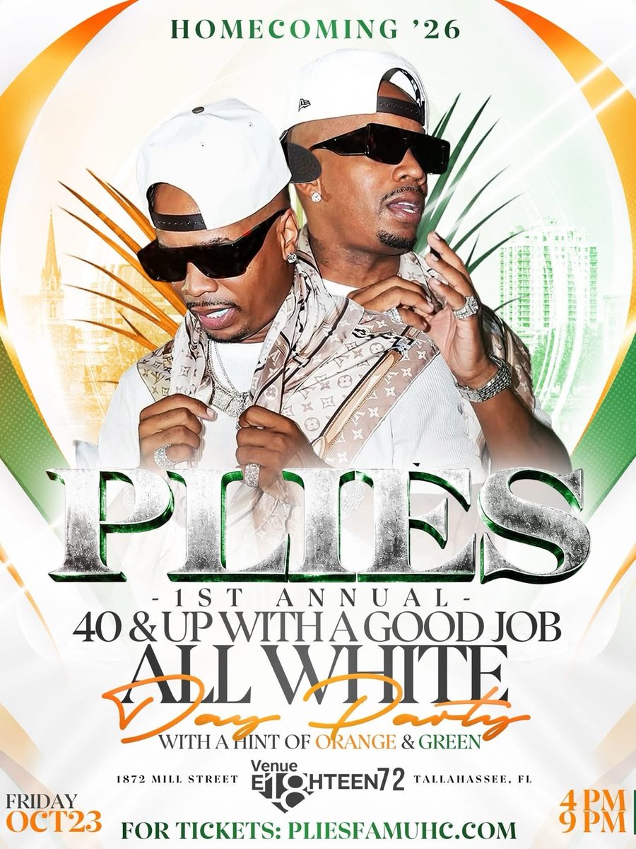 Plies 1st Annual 40 & Up All White Day Party official flyer — Friday, October 23, 4PM to 9PM.